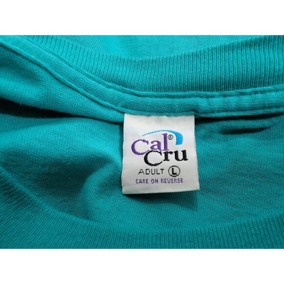 Vintage 90s Shirt Cal Cru Houston Texas Cats Wearing Shoes Tourist Adult Size L - Picture 5 of 6